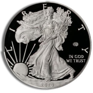 1 oz 2020-W Proof Silver Eagle V75 Privy with Box & COA