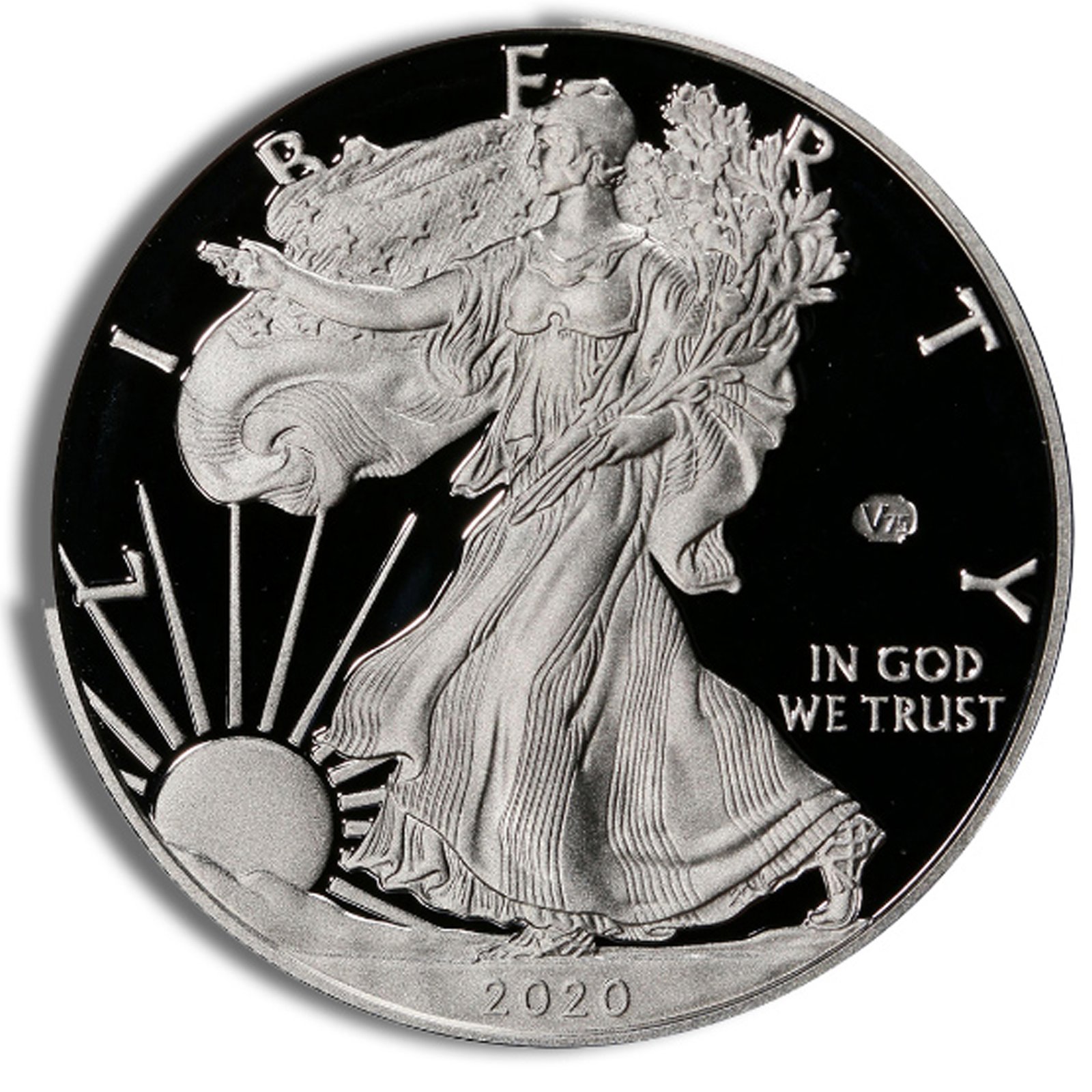 1 oz 2020-W Proof Silver Eagle V75 Privy with Box & COA